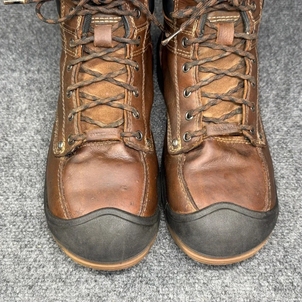 Keen Fort Wayne 6 Inch Work Boots Mens 11.5D Brown Leather Waterproof Carbon Toe